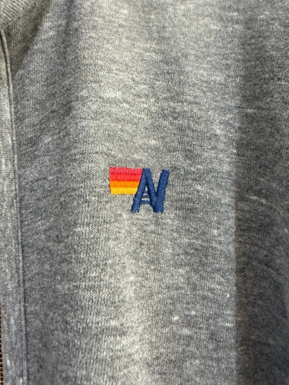 Aviator Nation Men's Charcoal Zip-Up Sweatshirt with Small Multicolor Logo